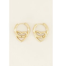 My Jewellery Oorringen met open hartje - goud