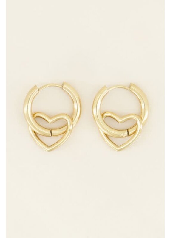 My Jewellery Oorringen met open hartje - goud