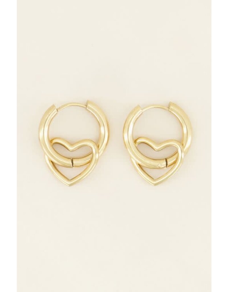 My Jewellery Oorringen met open hartje - goud