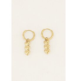 My Jewellery Oorringen met drie hartjes - goud