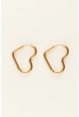 21Jewelz Basic oorbellen met open hart - goud