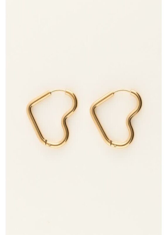 21Jewelz Basic oorbellen met open hart - goud
