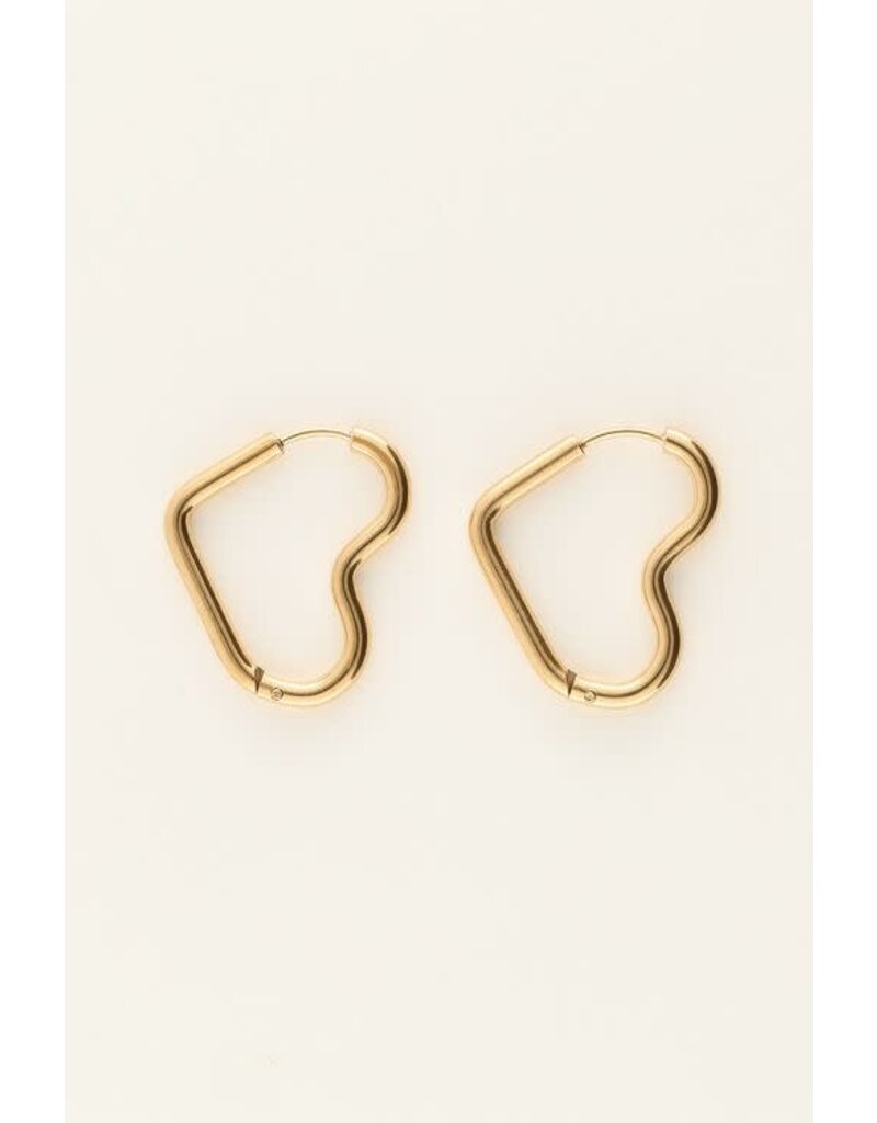 21Jewelz Basic oorbellen met open hart - goud