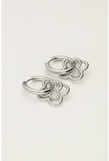 My Jewellery My Jewellery | Oorringen met dubbele klaver - zilver