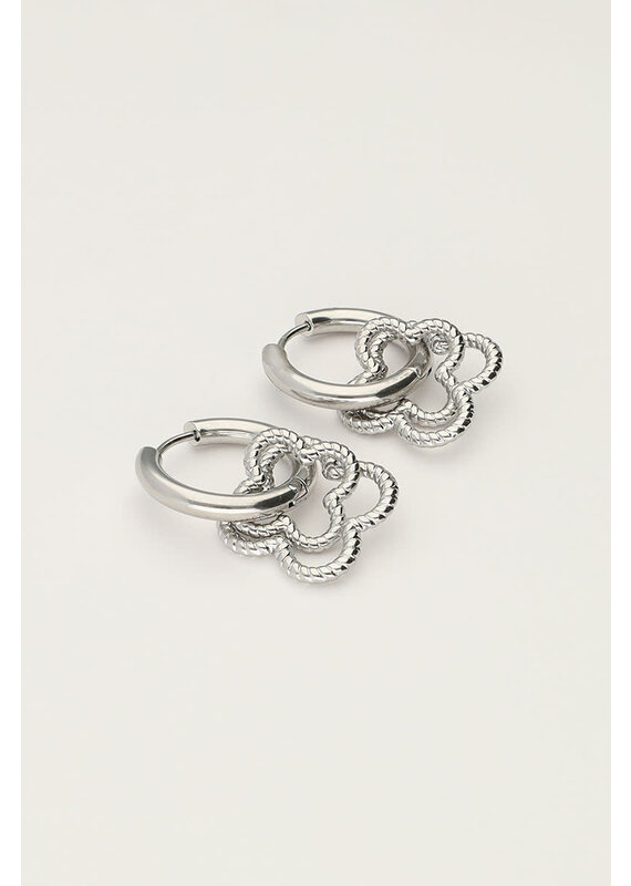 My Jewellery My Jewellery | Oorringen met dubbele klaver - zilver