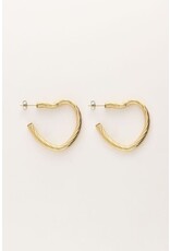 My Jewellery Vintage oorringen met open hartjes - goud