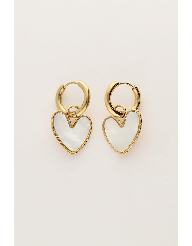 My Jewellery My Jewellery | Oorringen met parelmoer hartje