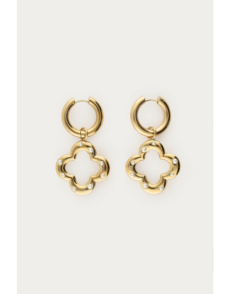 My Jewellery My Jewellery | Oorringen met klaver & imitatieparels