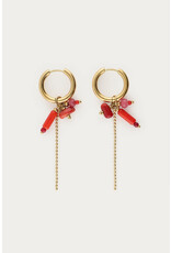 My Jewellery My Jewellery | Sunrocks oorringen met rode stenen & balletjes