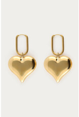 My Jewellery My Jewellery | Statement oorbellen rechthoekige met hartvormige bedel