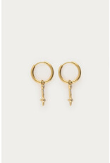 My Jewellery My Jewellery | Nomads minimalistische oorringen met ster en strass - goud