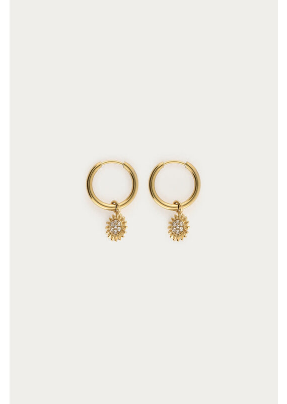 My Jewellery My Jewellery | Nomads minimalistische oorringen met zonnetje - goud