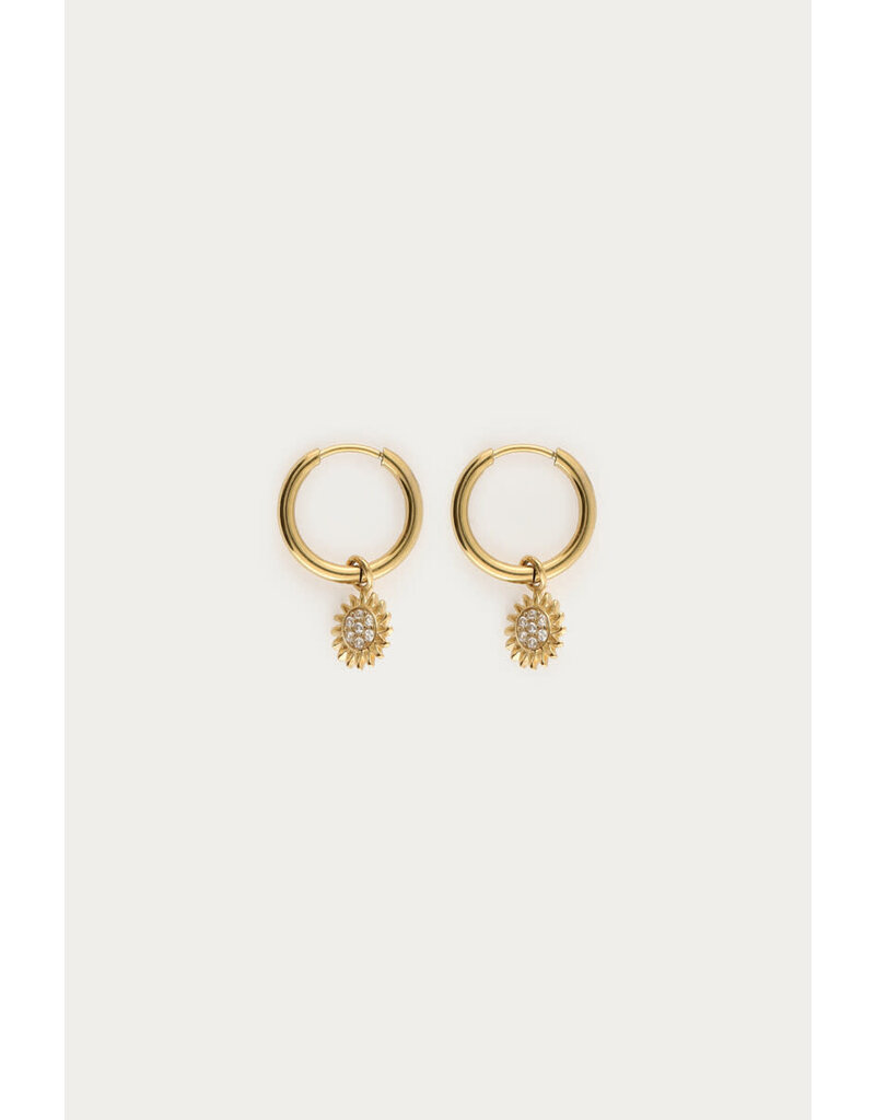 My Jewellery My Jewellery | Nomads minimalistische oorringen met zonnetje - goud