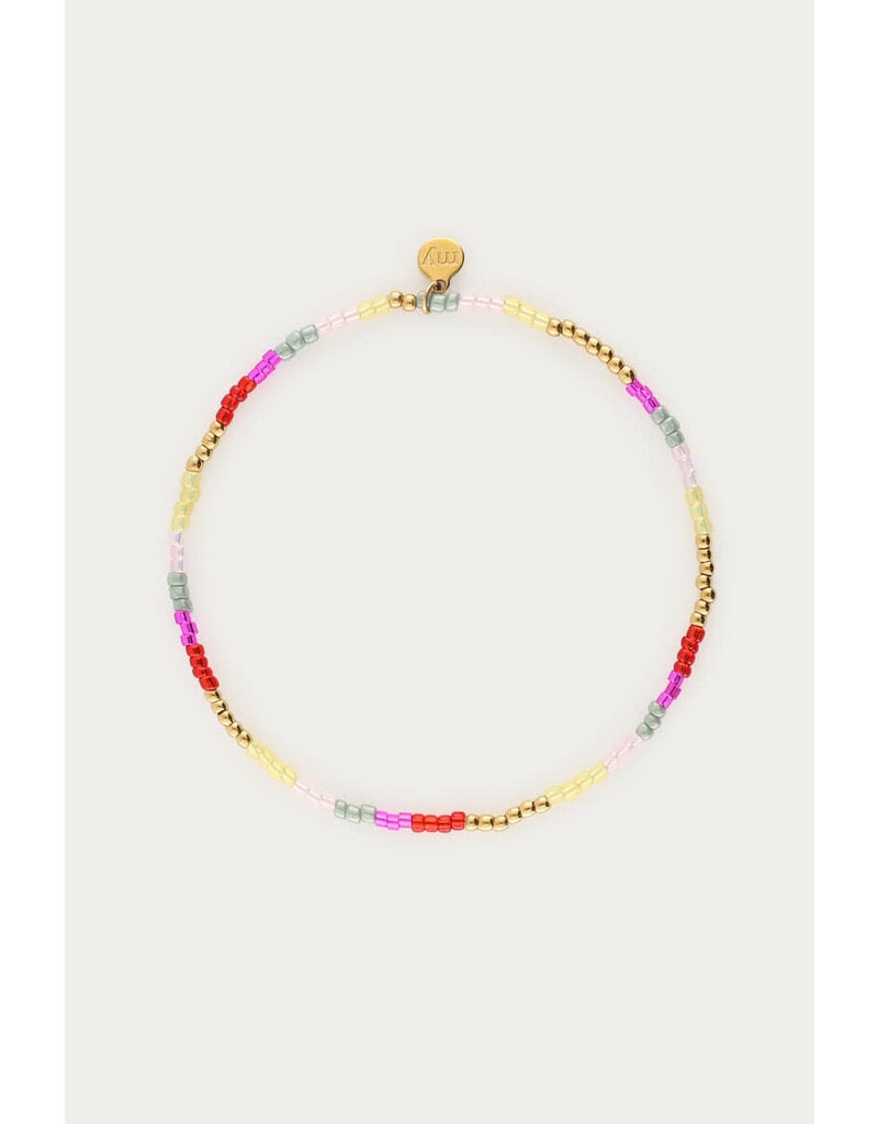 My Jewellery My Jewellery | Armband met rood & roze Miyuki kralen