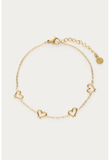 My Jewellery My Jewellery | Armband met mini open hartjes - goud