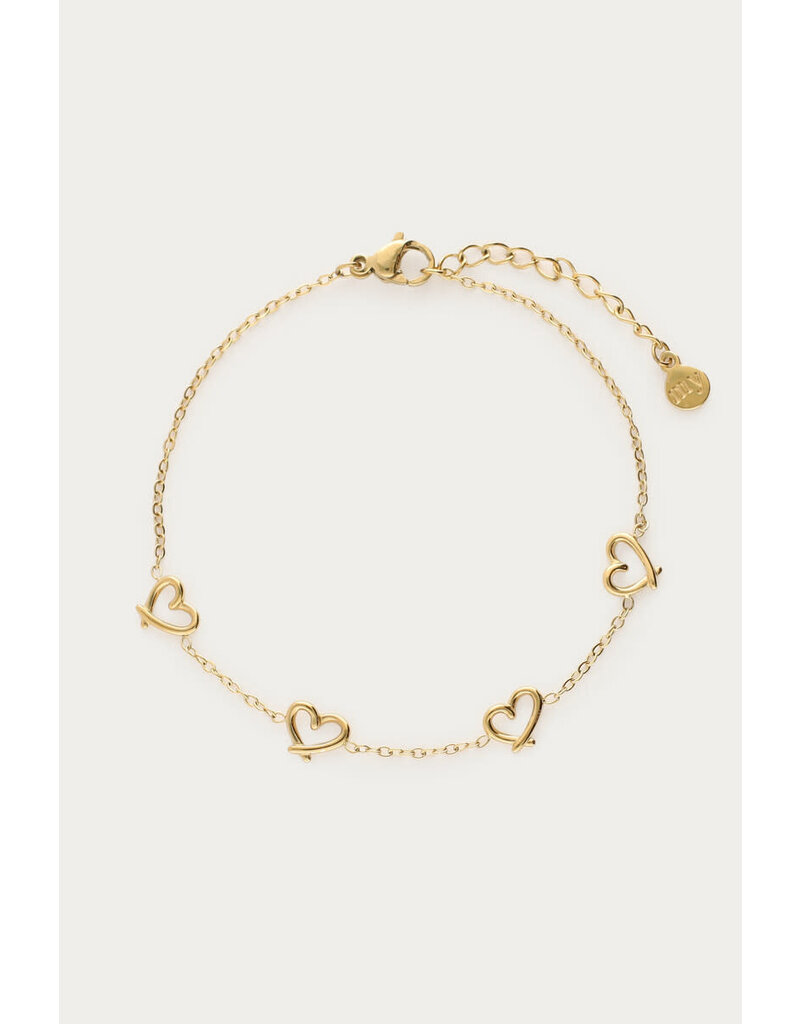 My Jewellery My Jewellery | Armband met mini open hartjes - goud