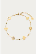 My Jewellery My Jewellery | Armband met hartjes & bolletjes - goud