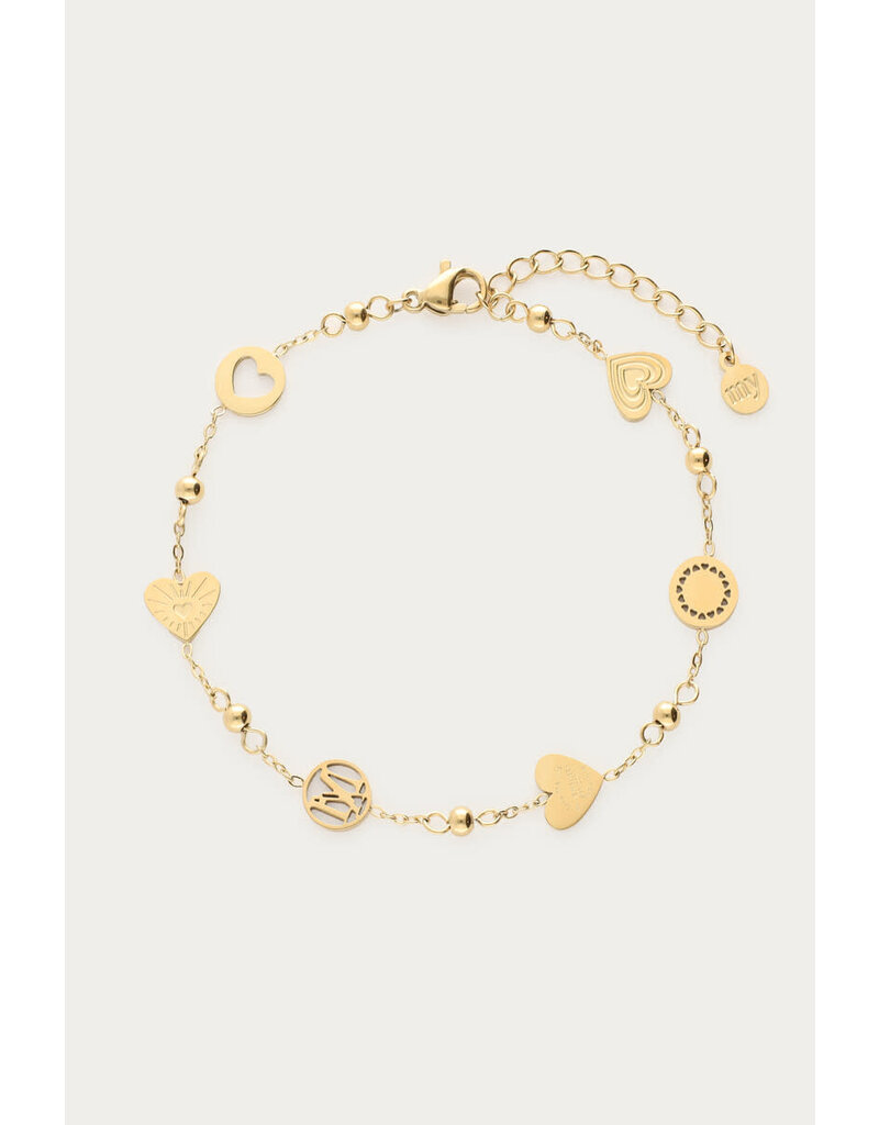 My Jewellery My Jewellery | Armband met hartjes & bolletjes - goud
