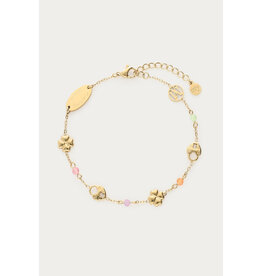 21Jewelz My Jewellery | Armband met klaver & slotje - goud