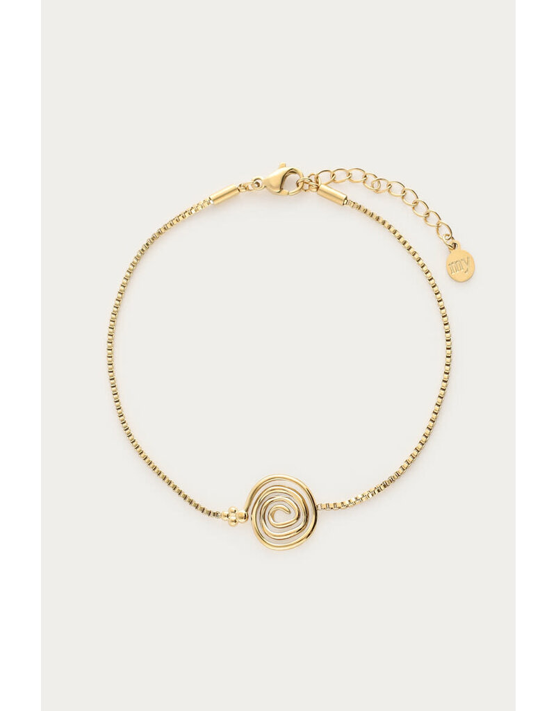 My Jewellery My Jewellery | Nomads armband met minimalistische swirl - goud