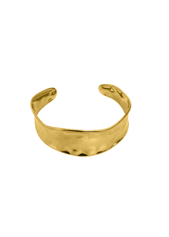21Jewelz Gouden statement armband met structuur