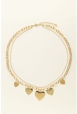 My Jewellery My Jewellery | Universe statement ketting met hartjes - goud