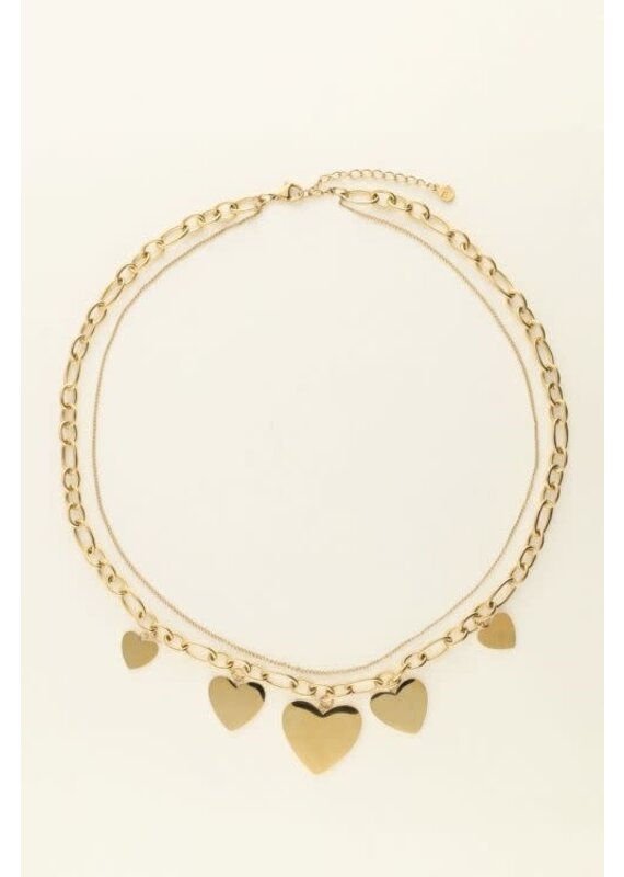 My Jewellery My Jewellery | Universe statement ketting met hartjes - goud