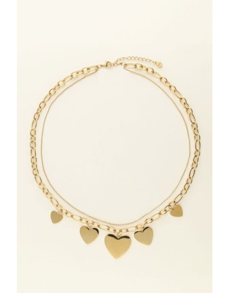 My Jewellery My Jewellery | Universe statement ketting met hartjes - goud