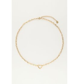 My Jewellery My Jewellery - Schakelketting met klein open hart bedel - goud