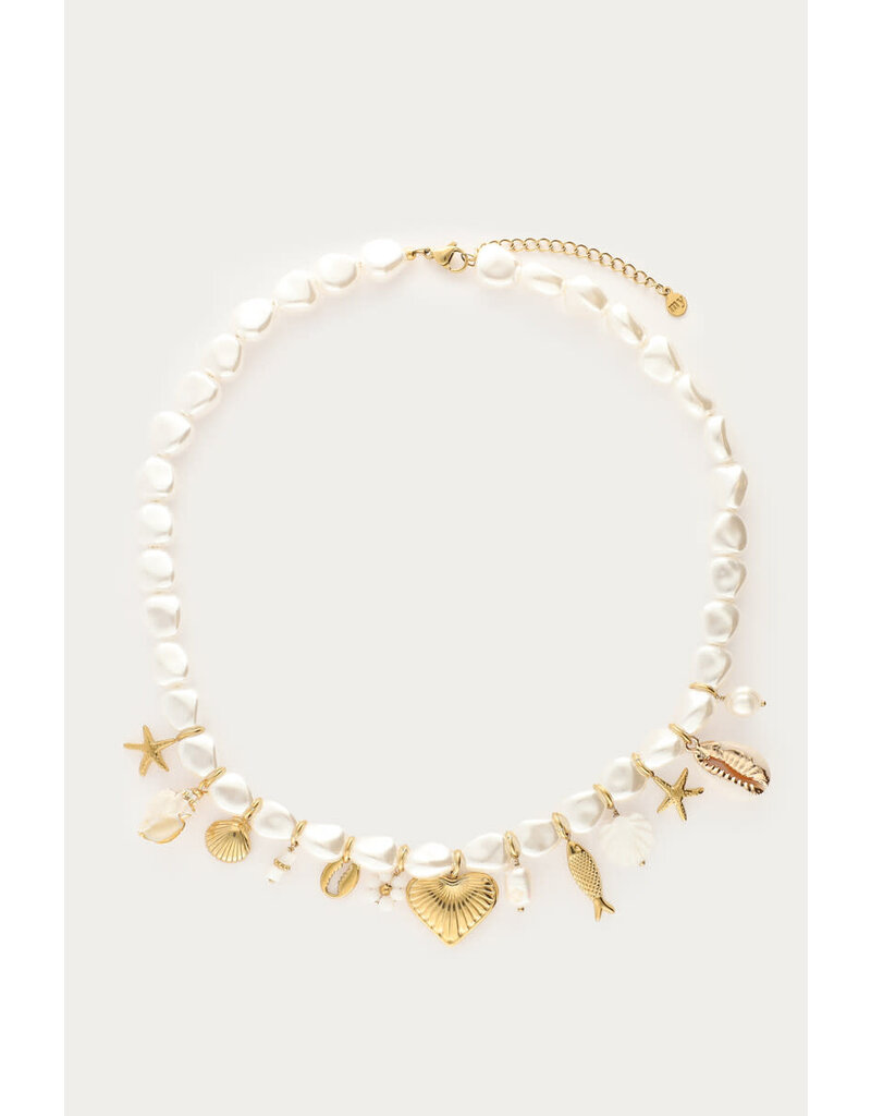 My Jewellery My Jewellery | Mer imitatieparel ketting met charms - goud