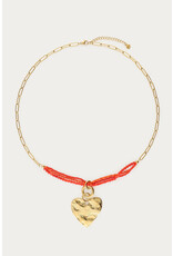 My Jewellery My Jewellery | Nomads schakelketting met hartje en kralen - goud