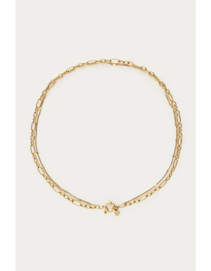 My Jewellery My Jewellery | Minimalistische dubbele ketting met schakels - goud