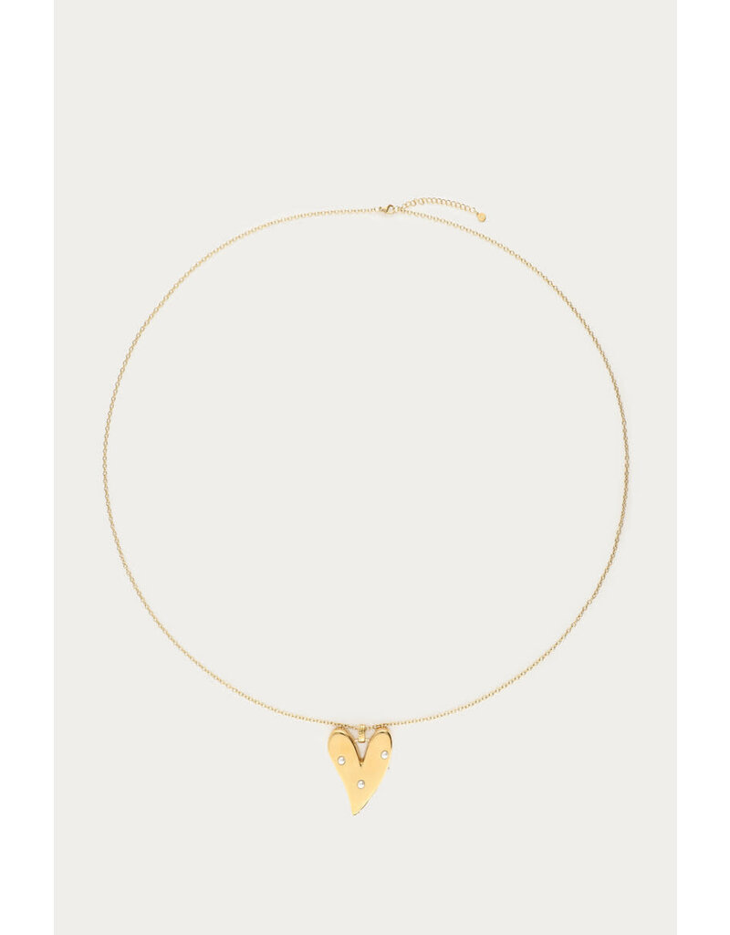 My Jewellery My Jewellery - Lange ketting met hart bedel & imitatieparels - goud