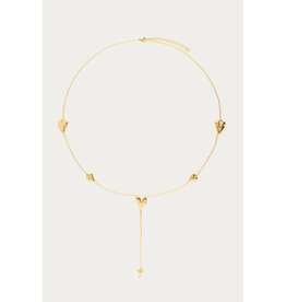 My Jewellery My Jewellery | Lange ketting met hartjes & imitatieparels - goud