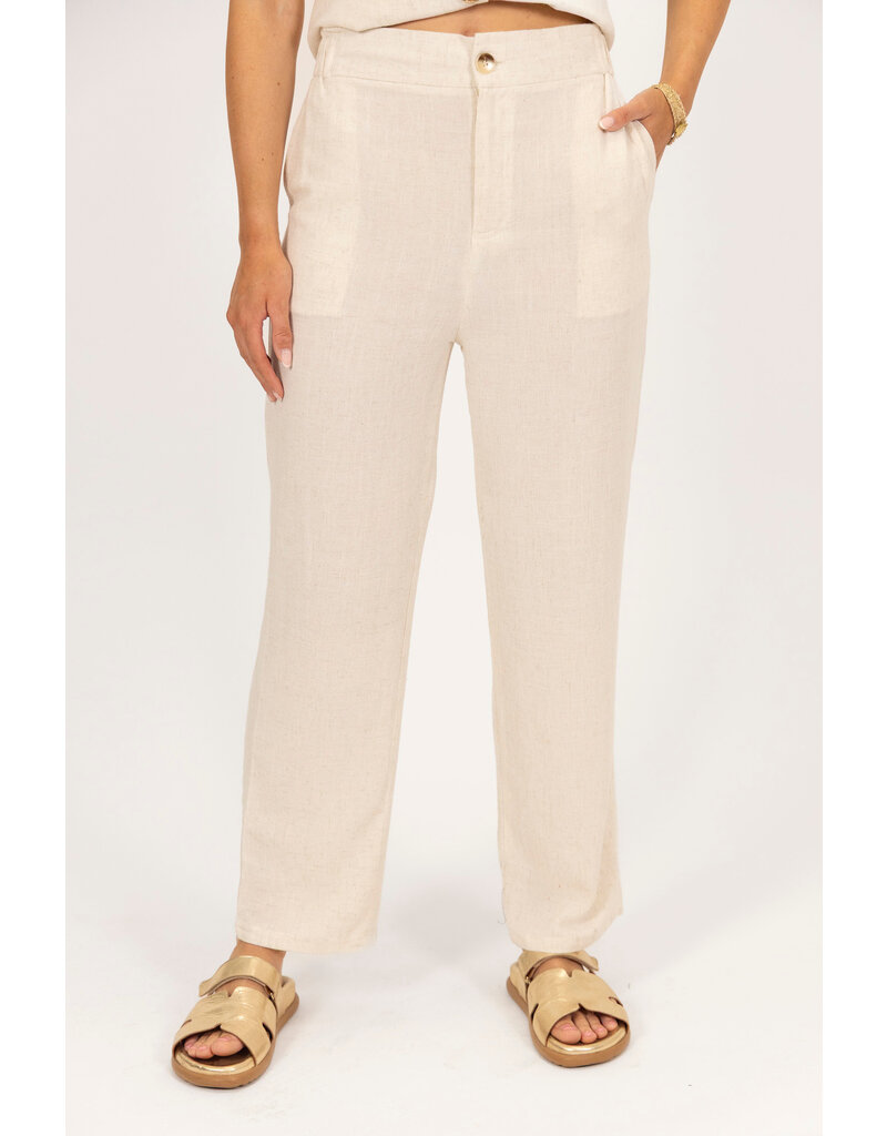 21Jewelz Linnenlook pantalon - ecru