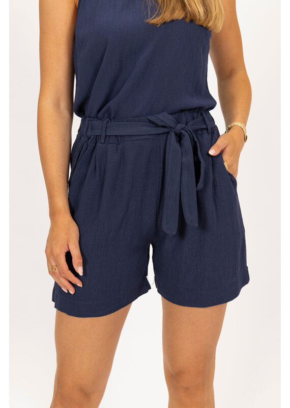 21Jewelz Losvallend lurex shortje - navy