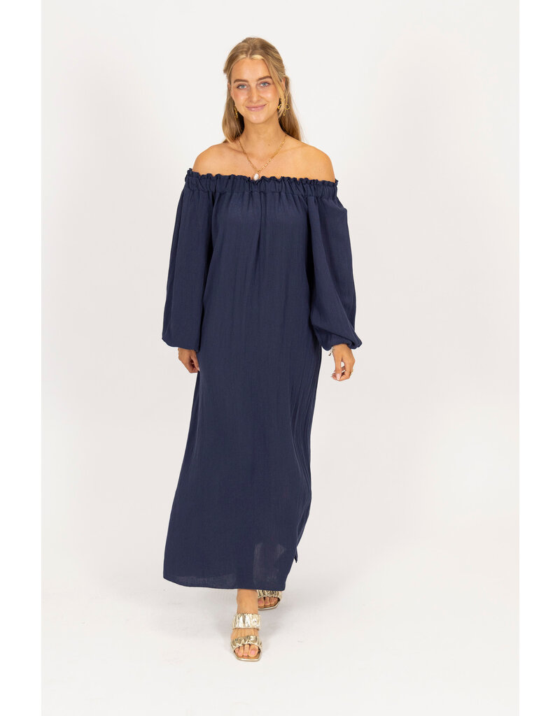 21Jewelz Off shoulder jurk - navy