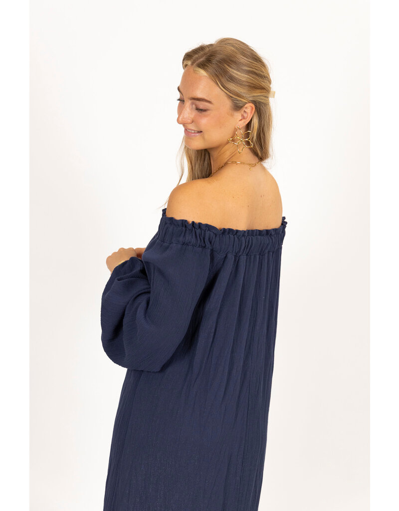 21Jewelz Off shoulder jurk - navy
