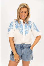 21Jewelz Blouse met pofmouw en stiksel - wit