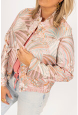 21Jewelz Jacquard bomber jack met roze print
