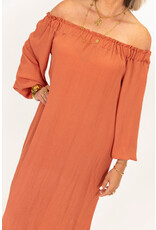 21Jewelz Off shoulder jurk - roest