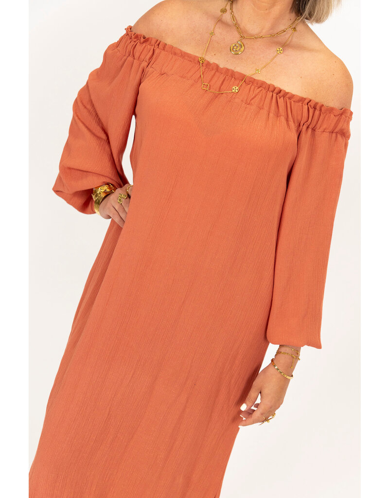 21Jewelz Off shoulder jurk - roest