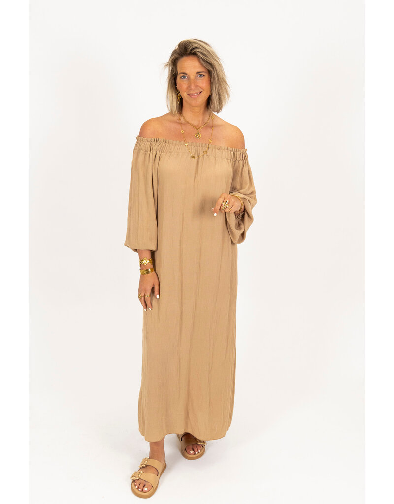 21Jewelz Off shoulder jurk - beige