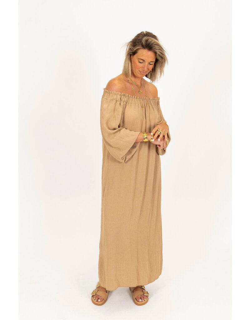 21Jewelz Off shoulder jurk - beige