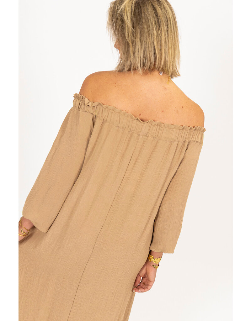 21Jewelz Off shoulder jurk - beige