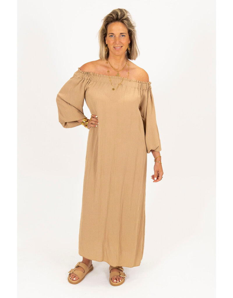 21Jewelz Off shoulder jurk - beige