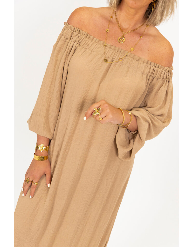 21Jewelz Off shoulder jurk - beige