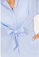 21Jewelz Lange blouse jurk met strik - lichtblauw