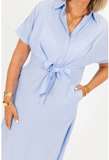 21Jewelz Lange blouse jurk met strik - lichtblauw