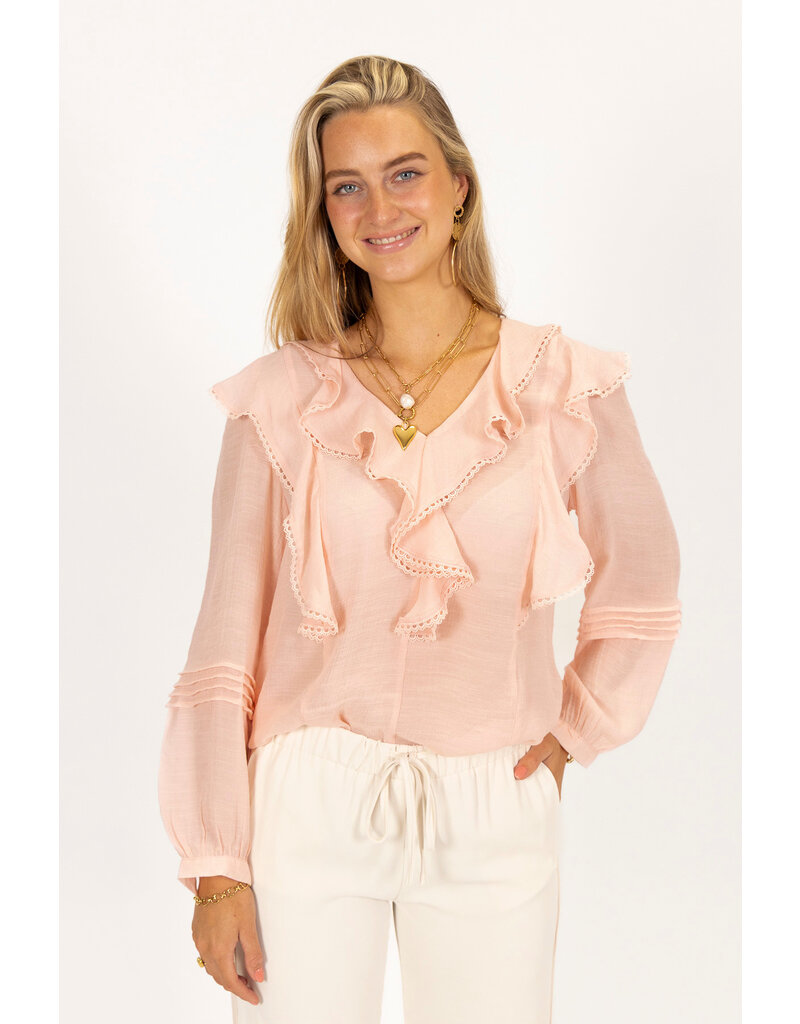 21Jewelz Ruches blouse - roze